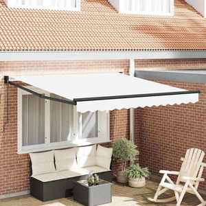 vidaXL Cortina Retractabilă Manual Alb 350 x 250 cm țesătură imagine