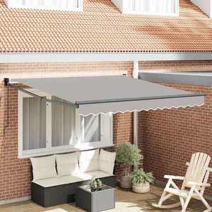 vidaXL Cortina Retractabilă Manual Gri deschis 350 x 250 cm țesătură imagine
