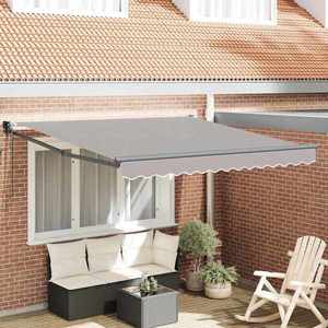 vidaXL Cortina Retractabilă Gri deschis 350 x 250 cm țesătură imagine