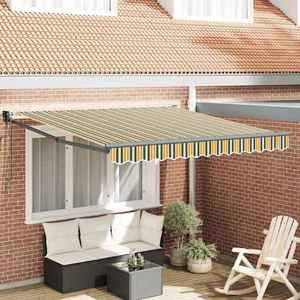 vidaXL Cortina Retractabilă Verde și galben 350 x 250 cm țesătură imagine