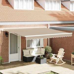 vidaXL Cortina Retractabilă Bej 400 × 300 cm Poliester imagine