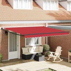 vidaXL Cortina Retractabilă Roșu 400 × 300 cm Poliester imagine