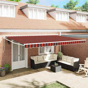 vidaXL Cortina Retractabilă Portocalie și maro 500 × 300 cm imagine