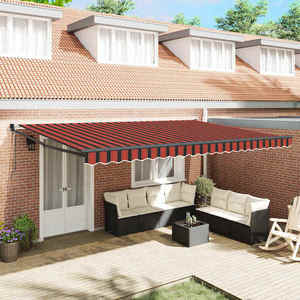 vidaXL Cortina Retractabilă Portocalie și maro 500 × 300 cm imagine