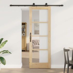 vidaXL Ușă glisantă ORKDAL Natural și Negru 73, 5 x 211 cm imagine