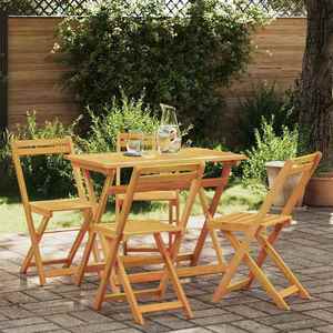 vidaXL Set bistro 5 pcs Maro lemn masiv de acacia imagine