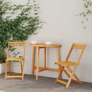 vidaXL Set bistro 3 pcs Maro lemn masiv de acacia imagine