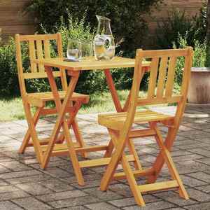 vidaXL Set bistro 3 pcs Maro lemn masiv de acacia imagine
