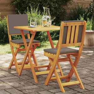 vidaXL Set bistro 3 pcs Maro lemn masiv de acacia imagine