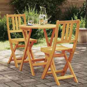 vidaXL Set bistro 3 pcs Maro lemn masiv de acacia imagine