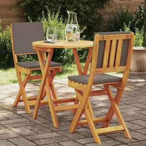 vidaXL Set bistro 3 pcs Maro lemn masiv de acacia imagine