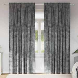 vidaXL Cortine din catifea cu perdele 2 pcs Gri 225 x 140 cm Catifea imagine