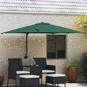vidaXL Parasol de Grădină Verde și Negru 248.5 x 247.5 x 160 cm imagine