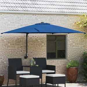 vidaXL Parasol de Grădină Albastru și Negru 248.5 x 247.5 x 160 cm imagine