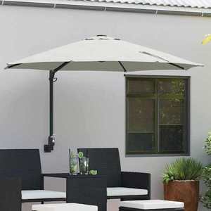 vidaXL Parasol de Grădină Manual Bej și negru 248 x 248 x 148 cm imagine