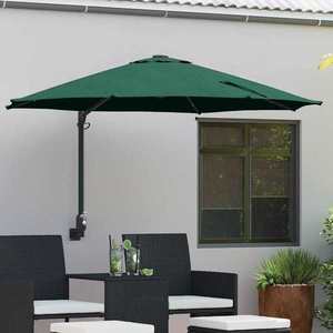 vidaXL Parasol de Grădină Manual Verde și Negru 248 x 248 x 148 cm imagine
