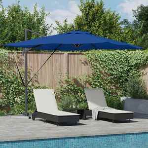 vidaXL Umbrelă de soare albastru azur 286 x 285 x 270 cm Aluminiu imagine