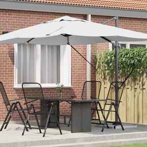 vidaXL Parasol Roma cu Picior Încărcat Bej și negru 352 x 251 x 260 cm imagine