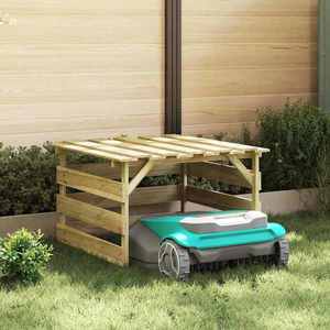 vidaXL Garaj pentru mașină de tuns iarba robotizată Maro imagine