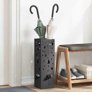 vidaXL Suport pentru umbrele Negru 15.5 x 15.5 x 49 cm Metal imagine