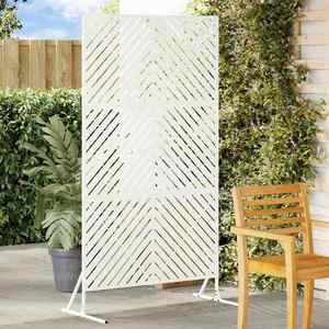 vidaXL Ecran de intimitate Alb Oțel imagine