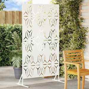 vidaXL Ecran de intimitate Alb Oțel imagine