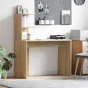 vidaXL Birou cu raft Stejar sonoma 102 x 50 x 124 cm Lemn compozit imagine