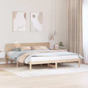 vidaXL Cadru de pat natural 180 x 200 cm Lemn de pin masiv imagine
