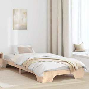vidaXL Cadru de pat Lemn de pin masiv 90 x 200 cm Lemn masiv de pin imagine