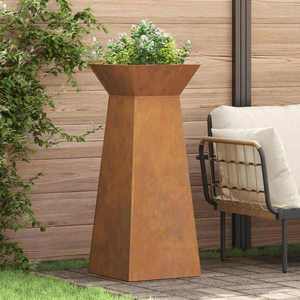 vidaXL Vază pe pilon 2 pcs Argintiu 40 x 40 x 100 cm imagine