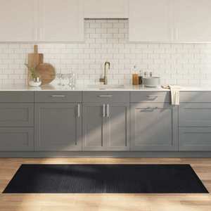 vidaXL Covor dreptunghiular, negru, 80x200 cm, bambus imagine