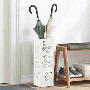 vidaXL Suport pentru umbrele Alb 15.5 x 15.5 x 49 cm Metal imagine