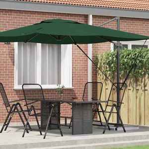 vidaXL Parasol Roma Verde 286 x 285 x 265 cm Poliester și Aluminiu imagine