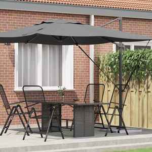 vidaXL Parasol Roma Antracit 286 x 285 x 265 cm Poliester și Aluminiu imagine