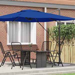 vidaXL Parasol Roma albastru 286 x 285 x 265 cm Poliester și Aluminiu imagine