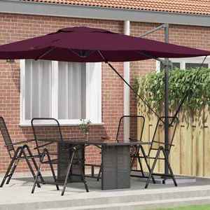 vidaXL Parasol Roma Roșu 286 x 285 x 265 cm Poliester și Aluminiu imagine