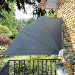 vidaXL Copertină laterală pliabilă de balcon, gri, 160x240 cm imagine