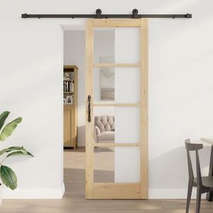 vidaXL Ușă glisantă ORKDAL Natural și Negru 73, 5 x 211 cm imagine