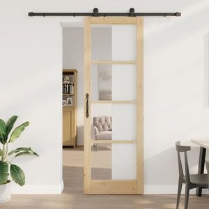 vidaXL Ușă glisantă ORKDAL Natural și Negru 78 x 232 cm imagine