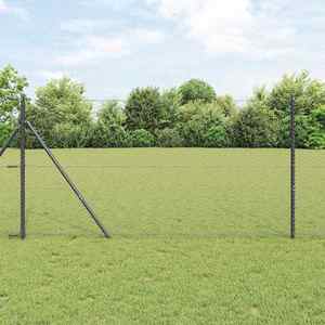 vidaXL Îngrădire cu stâlpi Gri 1.2 x 10 m otel acoperit cu PVC imagine