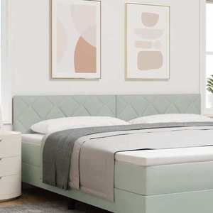 vidaXL Tăblie LED cu lumini cu bandă LED Gri deschis 200 cm Catifea imagine