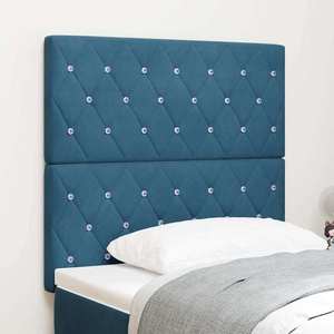 vidaXL Tăblie LED Argyle cu headboard Albastru închis 100 cm Catifea imagine