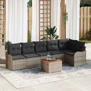 vidaXL Set de canapele pentru grădină 7 pcs Gri Rattan poli imagine