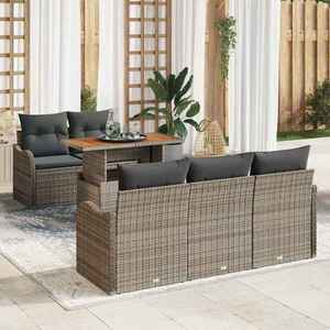 vidaXL Set de canapele pentru grădină 6 pcs Gri Rattan poli imagine