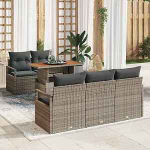 vidaXL Set de canapele pentru grădină 6 pcs Gri Rattan poli imagine