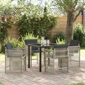 vidaXL Set de masă pentru grădină 5 pcs Gri deschis Rattan poli imagine