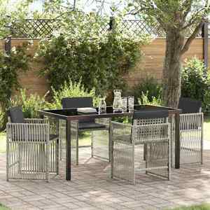 vidaXL Set de masă pentru grădină 5 pcs Gri deschis Rattan poli imagine