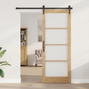 vidaXL Ușă Interioară cu Sticlă ORKDAL Maro 83 x 211 cm imagine