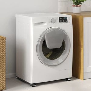 vidaXL Suport pentru mașina de spălat 2 pcs Negru 72 x 5 x 4.5 cm Oțel imagine