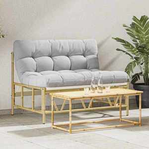 vidaXL Bancă de grădină Gri deschis 110 x 75 x 71 cm Oțel imagine